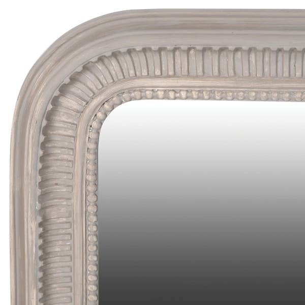 curved top, grey Gustavian mirror by Coachhouse for sale at Source for the Goose, Devon, UK