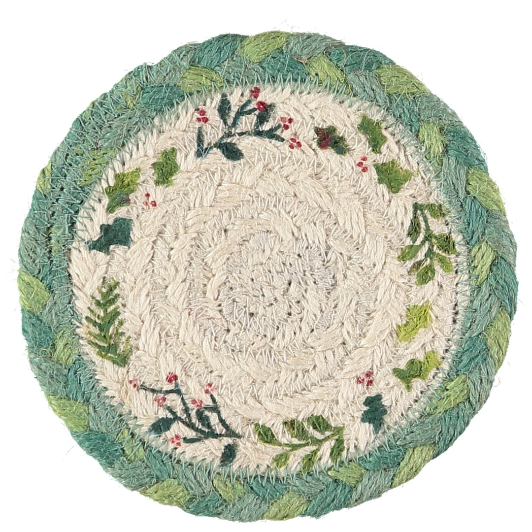 Christmas Design Set of Six Coasters by the Braided Rug Company