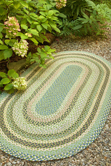 Oval Mint Braided Rug at Source for the Goose, Devon