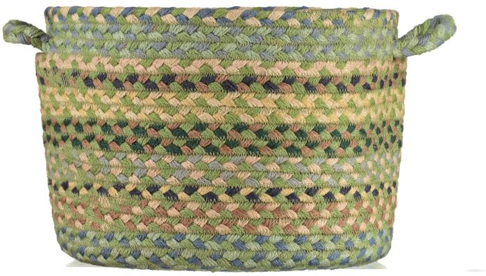 Mint Organic Jute BASket with Handles from The Braided Rug Company