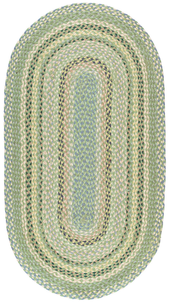 Mint Oval Organic Jute Rug by The Braided Rug Company