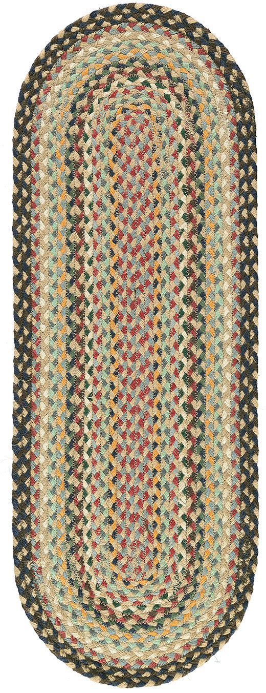 Misty Blue Jute Table Runner by the Braided Rug COmpany