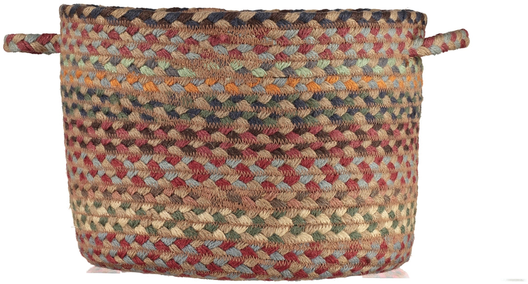 Misty Blue Jute Basket with Handles from the Braided Rug Company