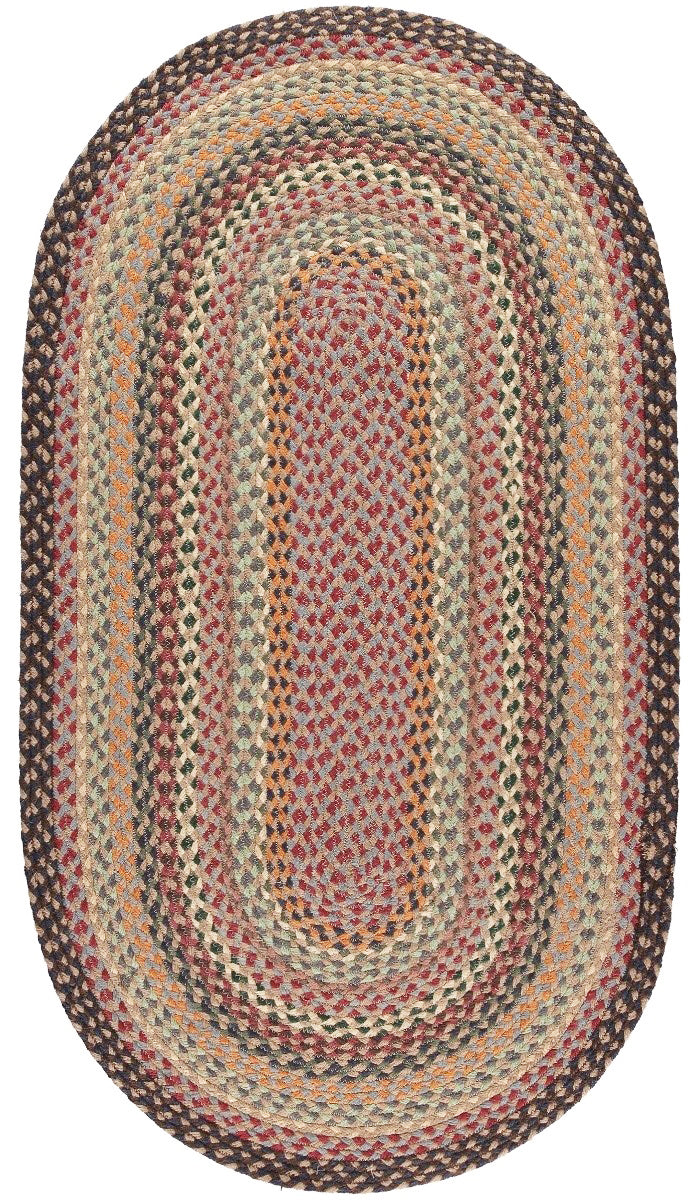 Misty Blue  Oval Organic  Jute Rug by The Braided Rug Company