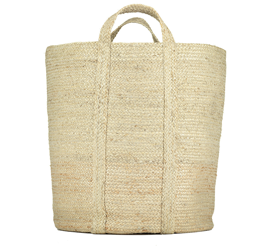 natural jute laundry basket for sale at Source for the Goose, Devon