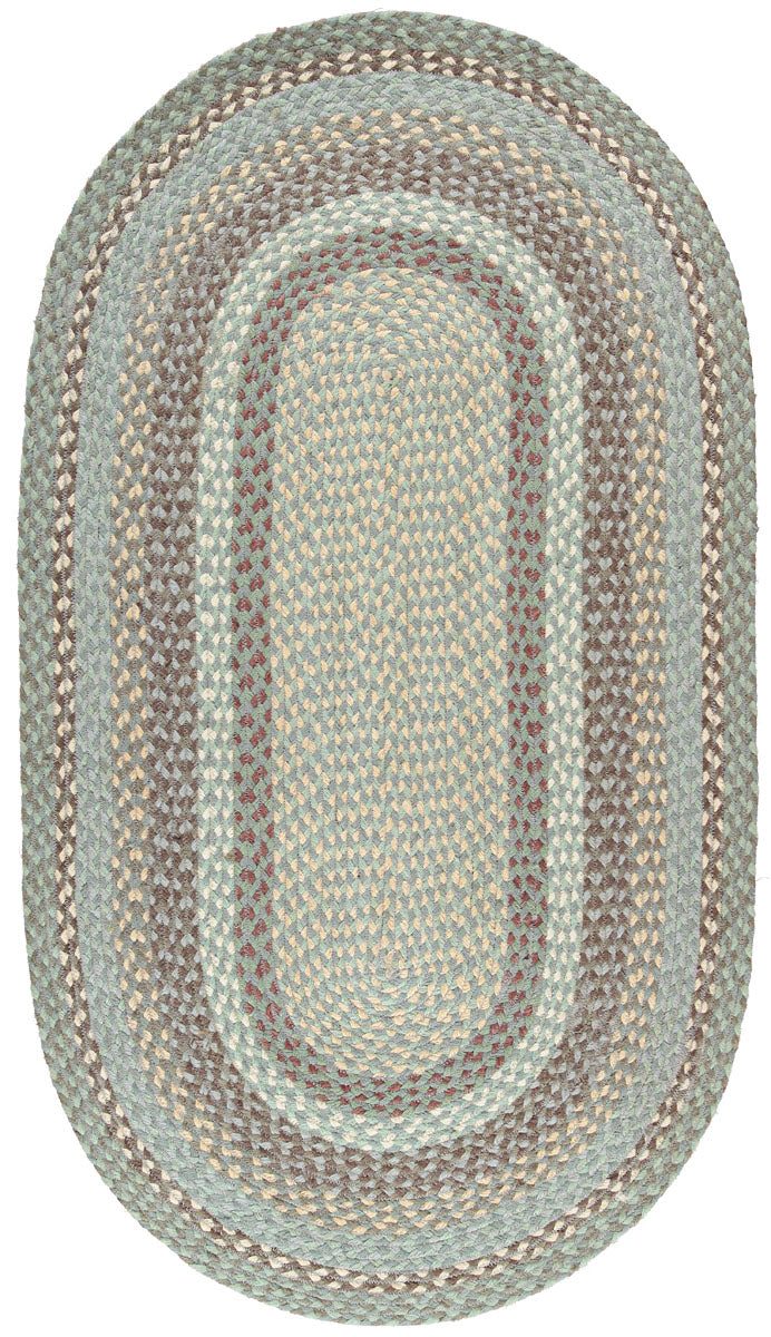 Oval Seaspray Organic Oval Jute Braided Rug for sale at Source for the Goose , Devon