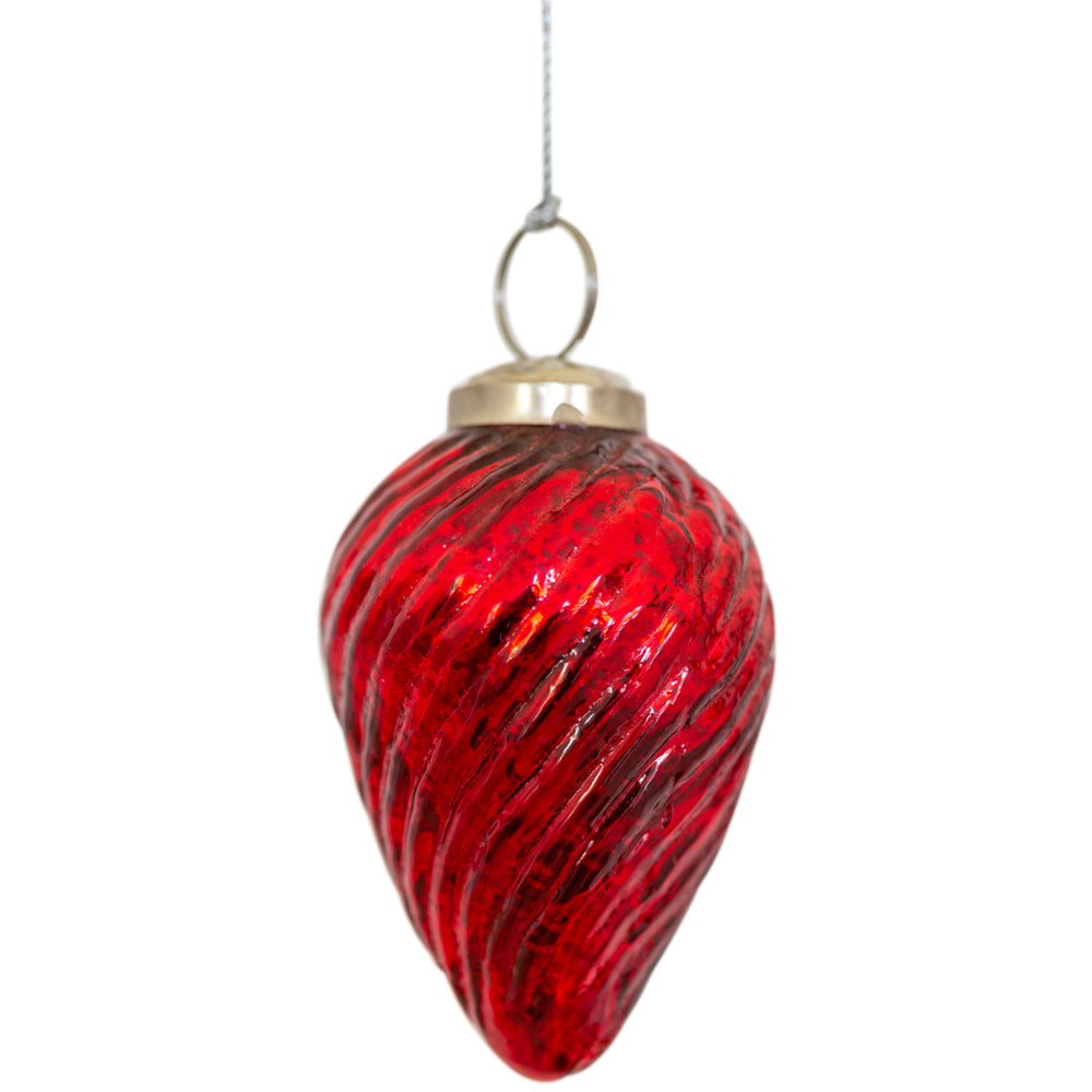 Red Glass Christmas Bauble by Grand Illusions for sale at Source for the Goose, Devon, UK