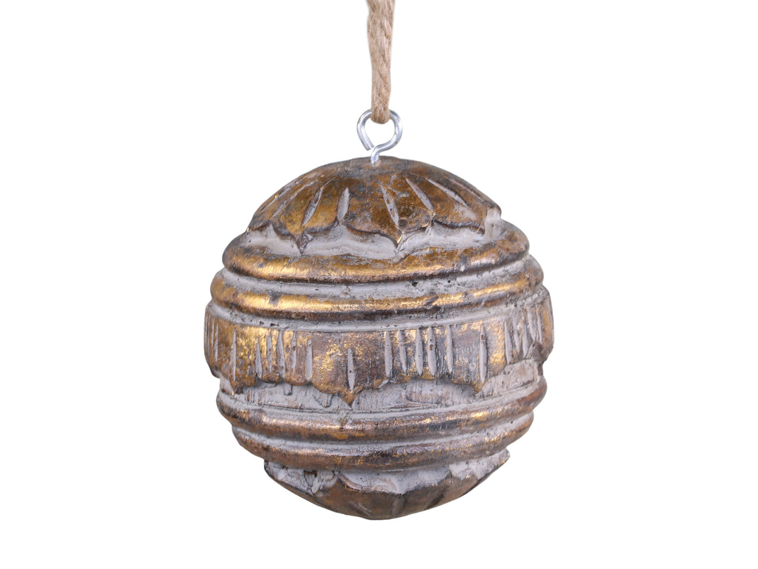 wooden rustic christmas bauble for sale at Source for the Goose, Devon, UK