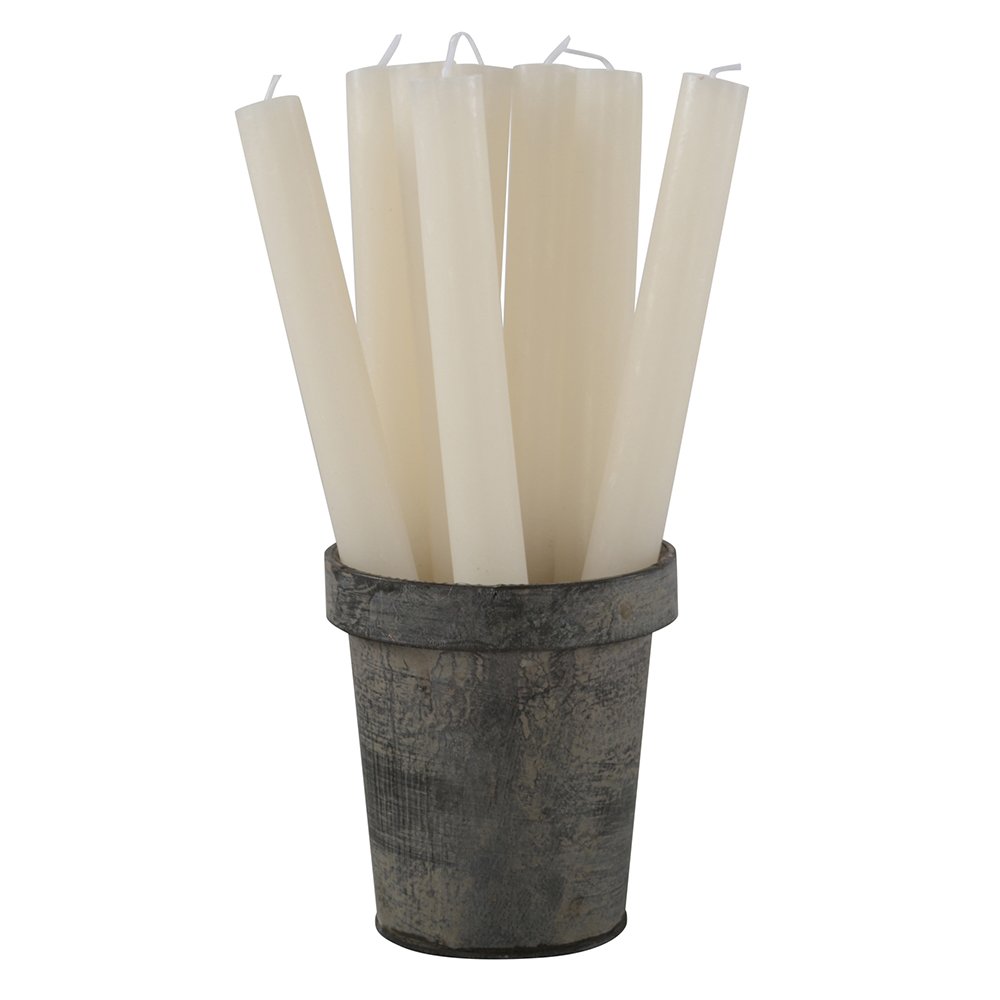 Set of Three Rustic Ivory Dinner Candles