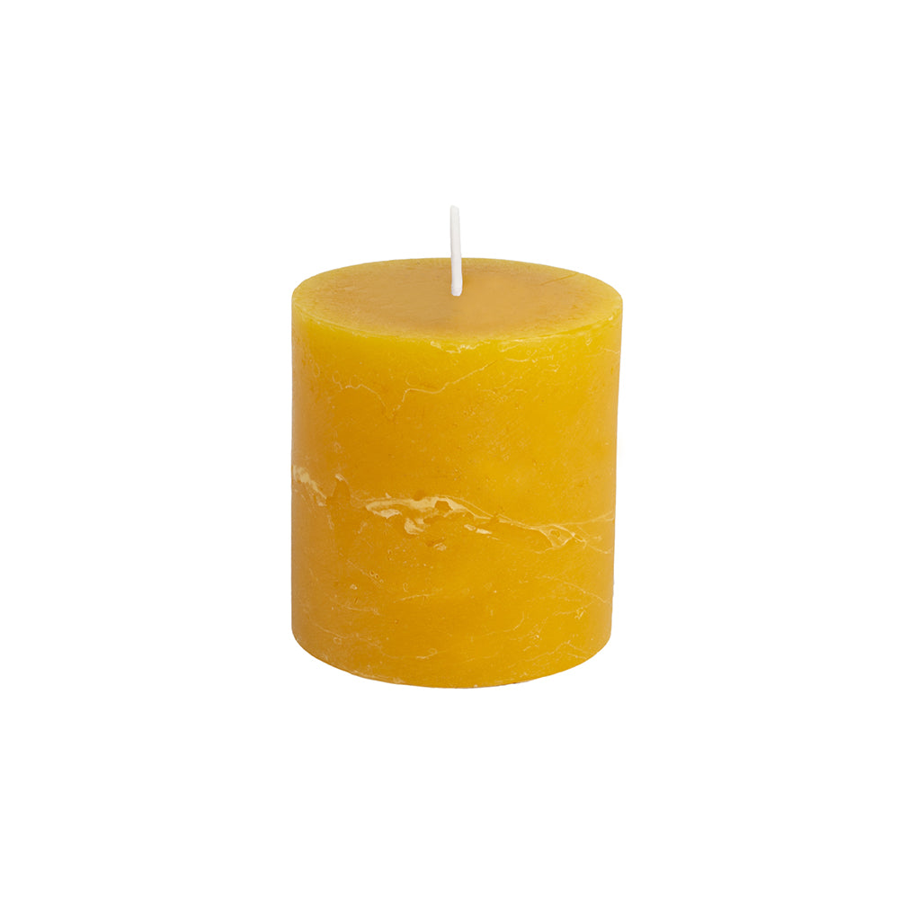 70 x 75mm mustard yellow pillar candle
