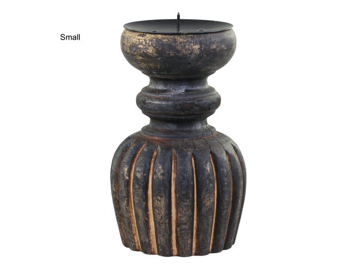 rustic wooden candle holder for sale at Source for the Goose, Devon