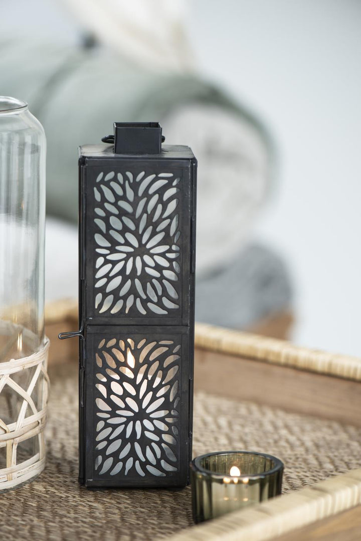 scandi style small black lantern for a tea light