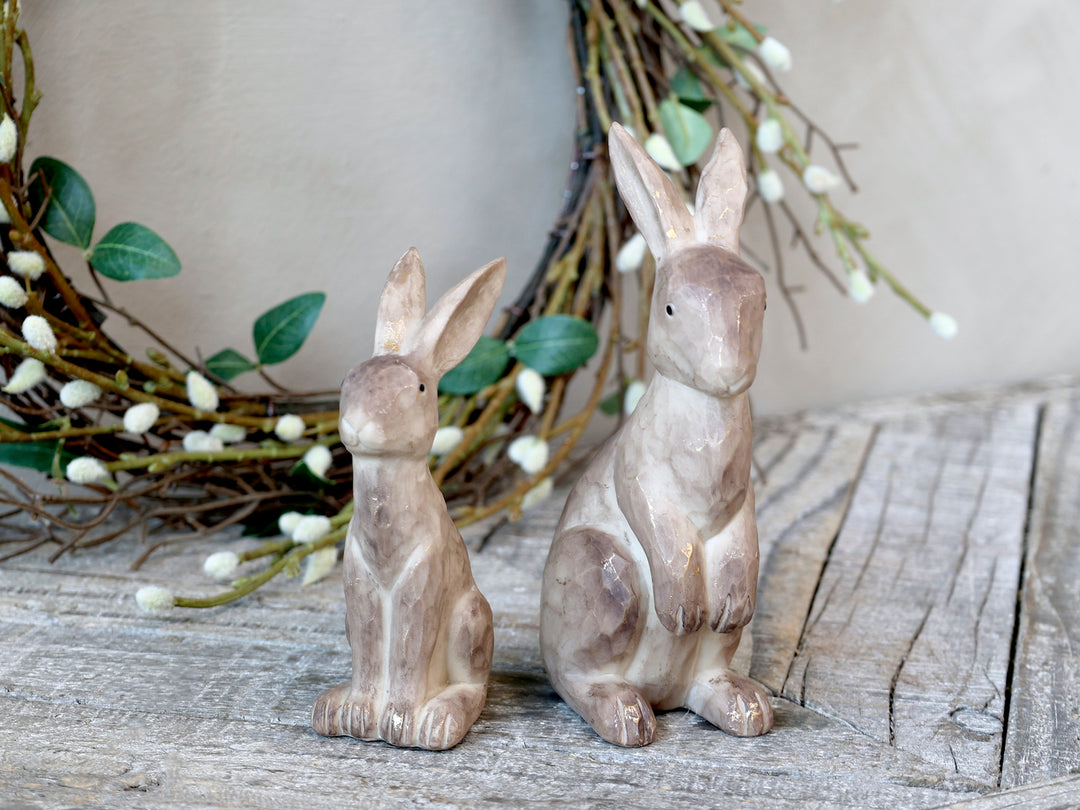 natural wood colour sitting hare ornament for sale at Source for the Goose, Devon