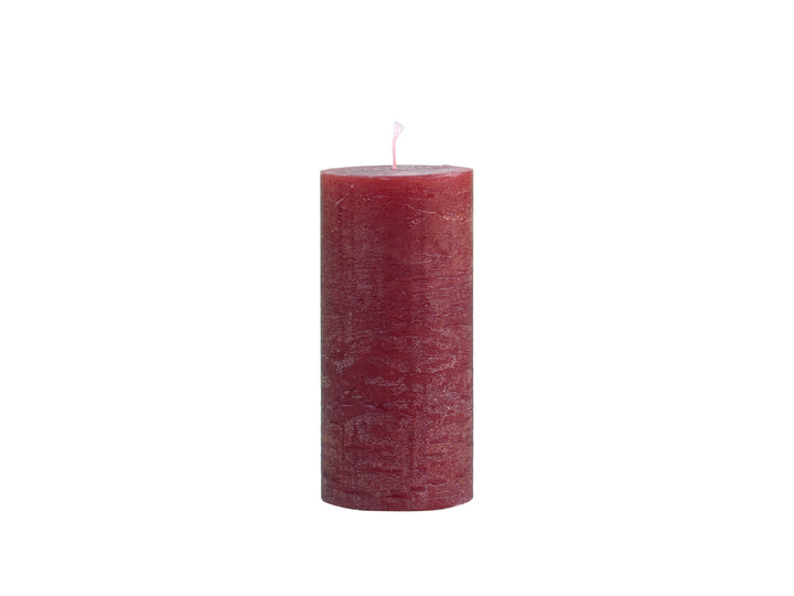 Slim Red Marble Effect Pillar Candle