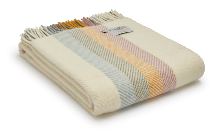 Tweedmill Primrose Stripe Throw for sale at Source for the Goose, Devon