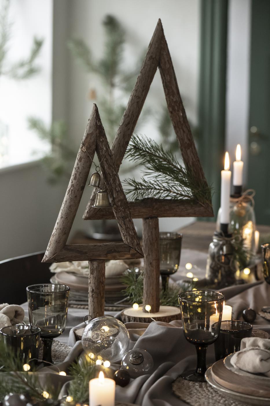 tall and medium wood Christmas trees