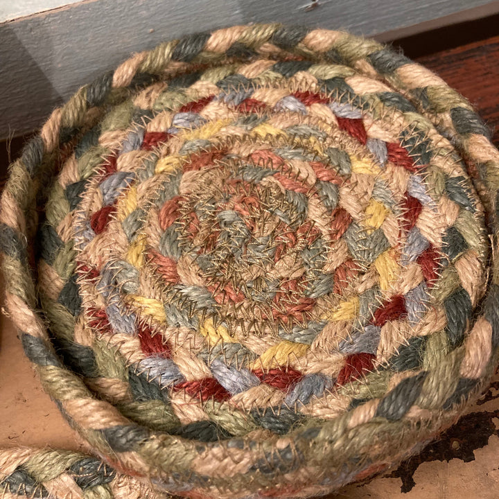 set of six jute coasters - pampas by the braided rug company