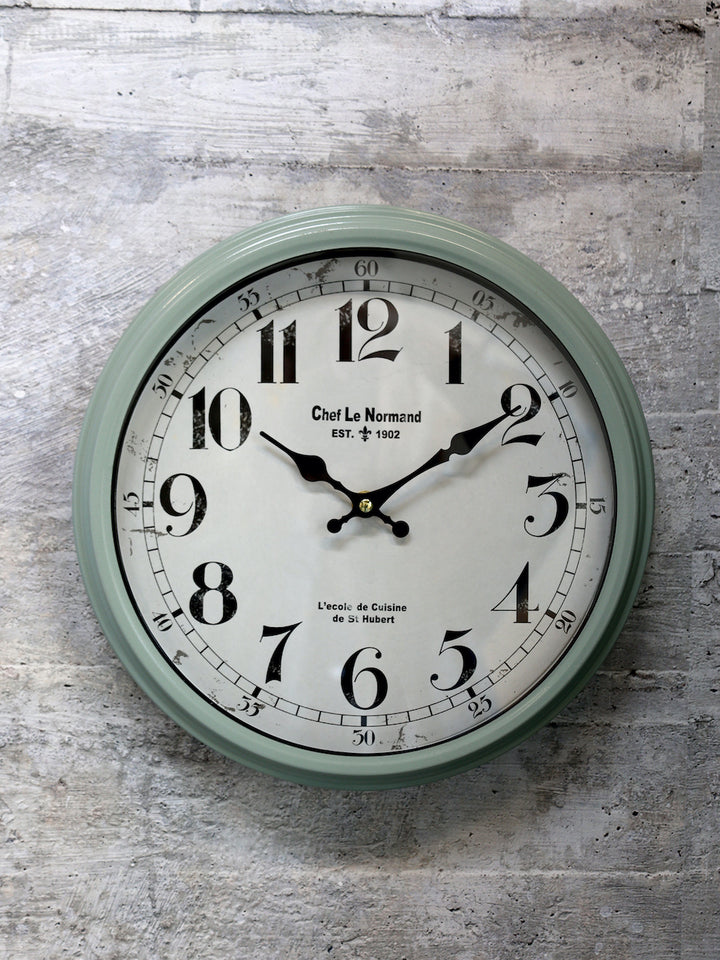 green wound wall clock 