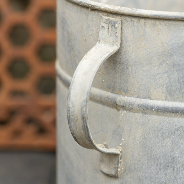 large zinc tub with handles